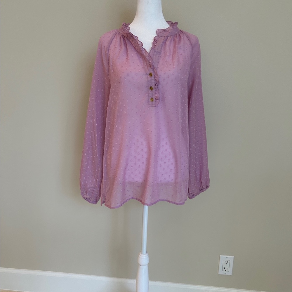 Elegant Lavender Ruffle Blouse